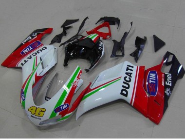 2007-2014 White Red Green Glossy Black Yellow 46 Ducati 848 1098 1198 Motorcycle Fairings UK Stores