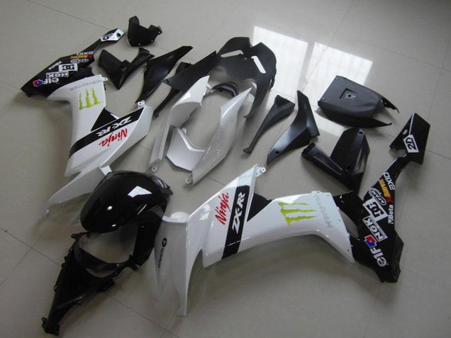 2008-2010 White Glossy Black Red Green Monster Kawasaki ZX10R Motorcycle Fairings UK Stores