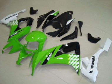 2008-2010 White Green Glossy Black Kawasaki ZX10R Motorcycle Fairings UK Stores