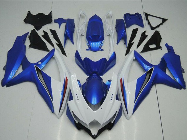 2008-2010 White Blue Suzuki GSXR 600/750 Motorcycle Fairings UK Stores