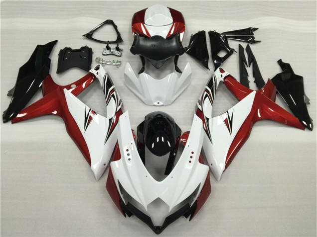 2008-2010 White Red Glossy Black Suzuki GSXR 600/750 Motorcycle Fairings UK Stores