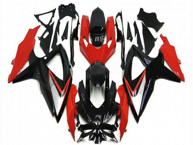 2008-2010 Red Glossy Black Stripe Suzuki GSXR 600/750 Motorcycle Fairings UK Stores