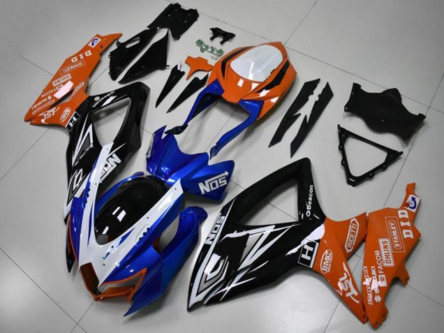 2008-2010 Orange Blue White Glossy Black Suzuki GSXR 600/750 Motorcycle Fairings UK Stores