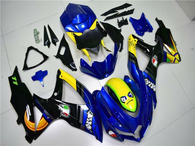 2008-2010 Blue Yellow Shark Suzuki GSXR 600/750 Motorcycle Fairings UK Stores