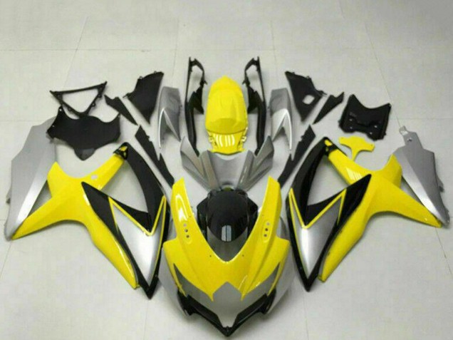 2008-2010 Yellow Silver Glossy Black Suzuki GSXR 600/750 Motorcycle Fairings UK Stores