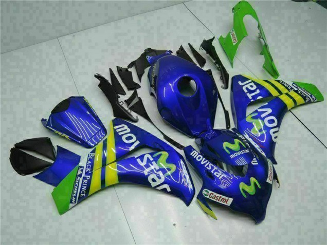 2008-2011 Blue Yellow Green MoviStar Castrol Honda CBR1000RR Motorcycle Fairings UK Stores