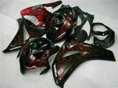2008-2011 Glossy Black Red Flame Honda CBR1000RR Motorcycle Fairing Kits UK Stores