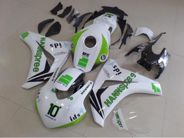 2008-2011 White Green Glossy Black Hannspree 10 Honda CBR1000RR Motorcycle Fairings UK Stores