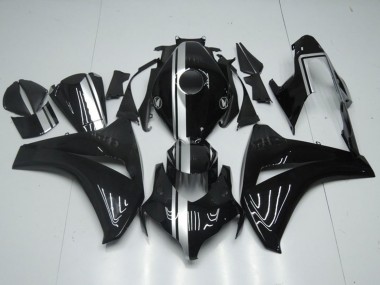 2008-2011 Glossy Black Silver Stripe Honda CBR1000RR Motorcycle Fairings UK Stores