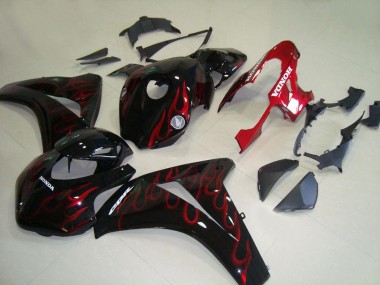 2008-2011 Glossy Black Red Flame Racing Honda CBR1000RR Motorcycle Fairings UK Stores