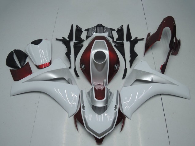 2008-2011 White Silver Maroon Red Honda CBR1000RR Motorcycle Fairings UK Stores