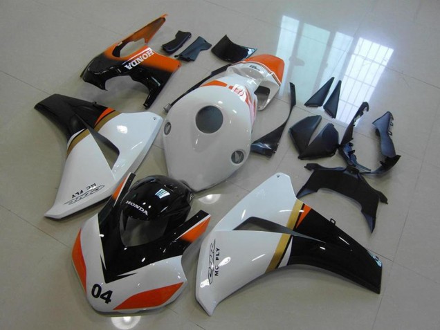 2008-2011 White Orange Glossy Black Racing Honda CBR1000RR Motorcycle Fairings UK Stores