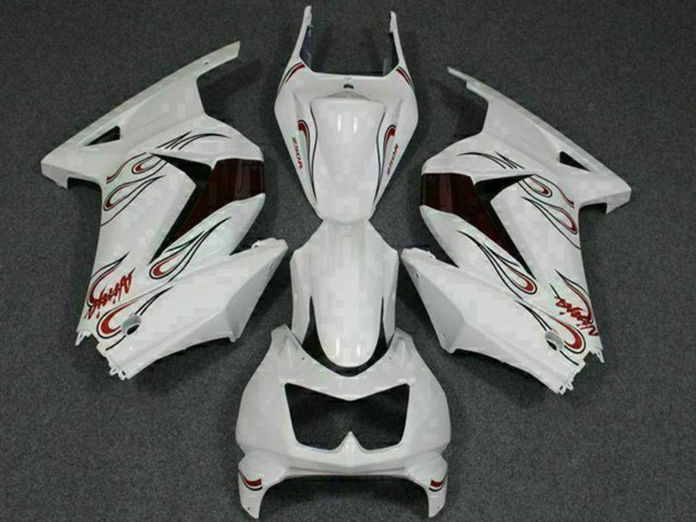 2008-2012 White Red Kawasaki EX250 Motorcycle Fairings UK Stores
