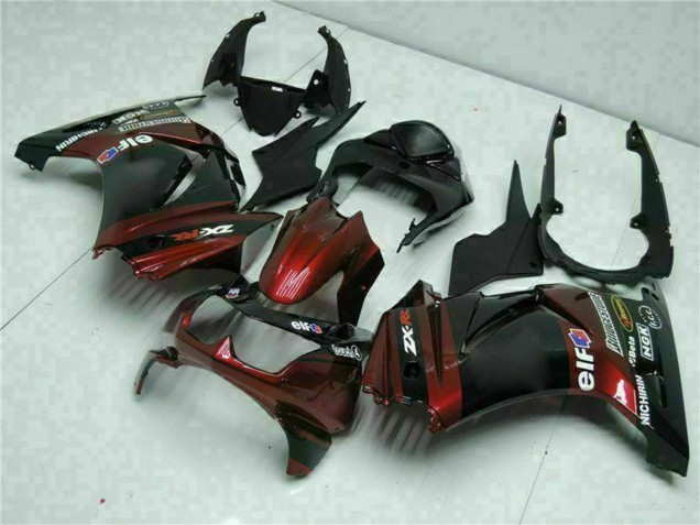 2008-2012 Glossy Black Maroon Red Kawasaki EX250 Motorcycle Fairings UK Stores