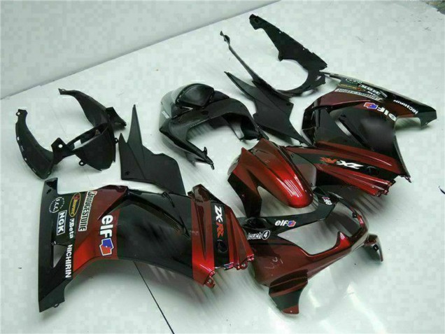 2008-2012 Glossy Black Maroon Red Kawasaki EX250 Motorcycle Fairings UK Stores