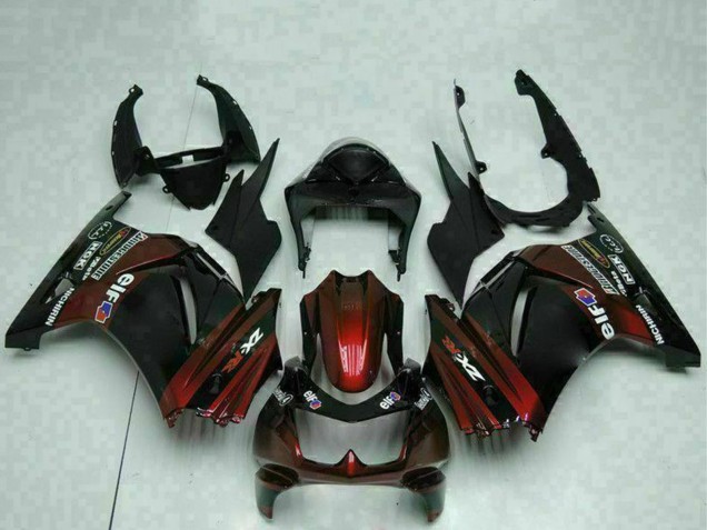 2008-2012 Glossy Black Maroon Red Kawasaki EX250 Motorcycle Fairings UK Stores