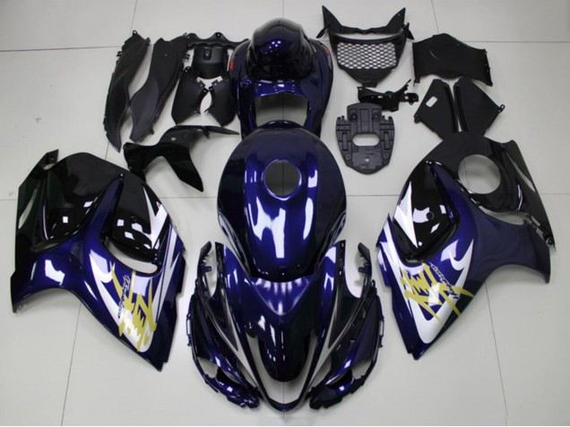 2008-2020 Dark Blue White Gold Suzuki GSXR 1300 Hayabusa Motorcycle Fairings UK Stores