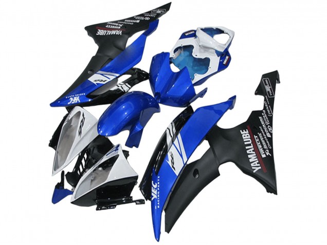 2008-2016 White Blue Matte Black Yamalube Yamaha YZF R6 Motorcycle Fairings UK Stores