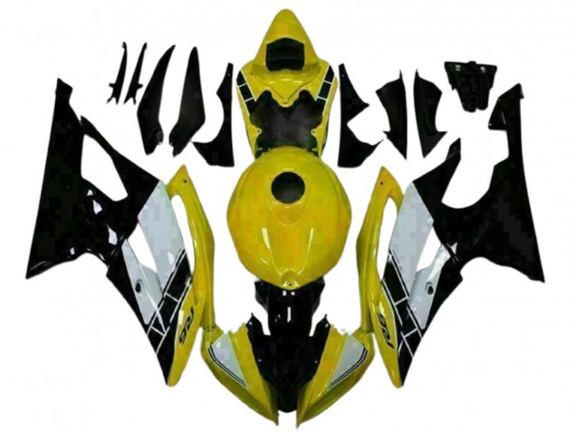2008-2016 Yellow White Glossy Black Yamaha YZF R6 Motorcycle Fairings UK Stores