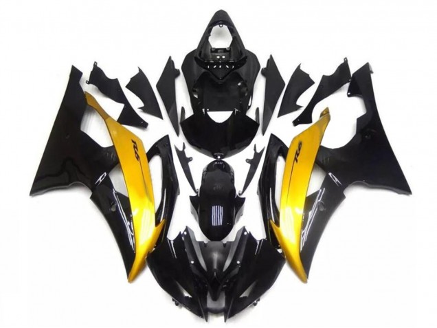 2008-2016 Gold Glossy Black Yamaha YZF R6 Motorcycle Fairing UK Stores