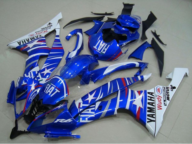 2008-2016 White Blue Fiat Motul Michelin Yamaha YZF R6 Motorcycle Fairings UK Stores