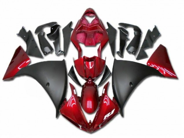 2009-2011 Red Matte Black Yamaha YZF R1 Motorcycle Fairings UK Stores