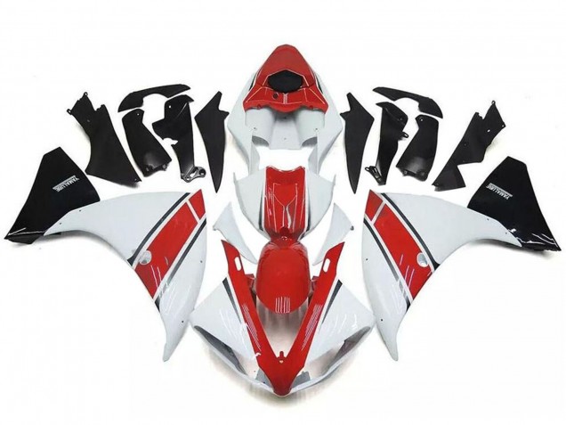 2009-2011 White Red Black Yamaha YZF R1 Motorcycle Fairings UK Stores