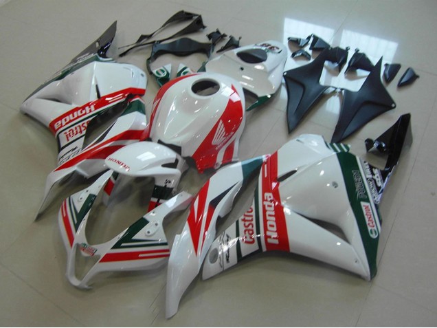 2009-2012 White Red Green Castrol Honda CBR600RR Motorcycle Fairings UK Stores