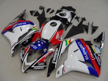 2009-2012 White Red Blue Glossy Black EuroBet Lee Star Honda CBR600RR Motorcycle Fairings UK Stores