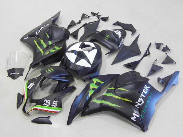2009-2012 Matte Black Blue Green Monster Honda CBR600RR Motorcycle Fairings UK Stores