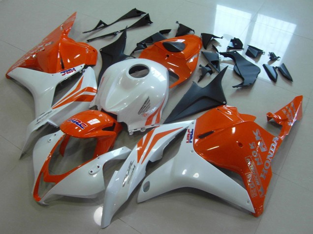 2009-2012 White Orange HRC Honda CBR600RR Motorcycle Fairings UK Stores