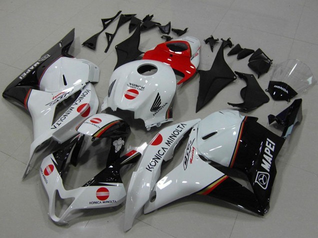 2009-2012 White Red Glossy Black Konica Minolta Honda CBR600RR Motorcycle Fairings UK Stores