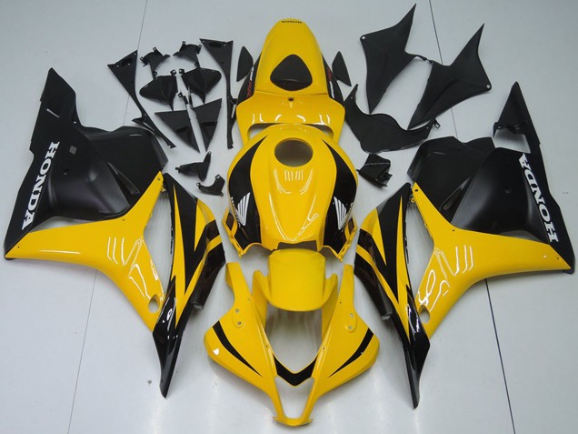 2009-2012 Yellow Matte Black Honda CBR600RR Motorcycle Fairings UK Stores