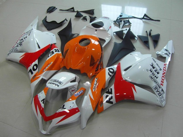2009-2012 Orange White Red Glossy Black Repsol Honda CBR600RR Motorcycle Fairings Kit UK Stores