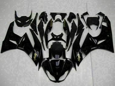 2009-2012 Glossy Black Gold Ninja Kawasaki ZX6R Motorcycle Fairings UK Stores
