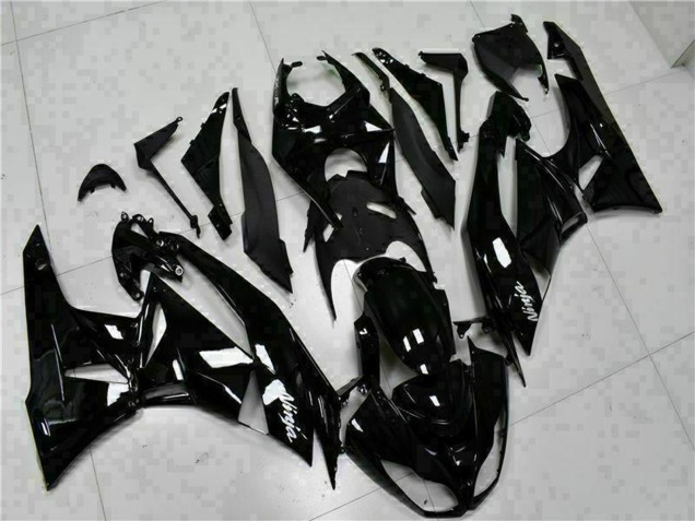 2009-2012 Glossy Black White Ninja Kawasaki ZX6R Motorcycle Fairings UK Stores