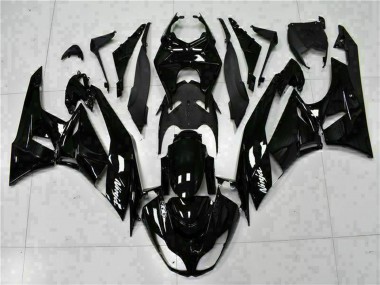 2009-2012 Glossy Black White Ninja Kawasaki ZX6R Motorcycle Fairings UK Stores