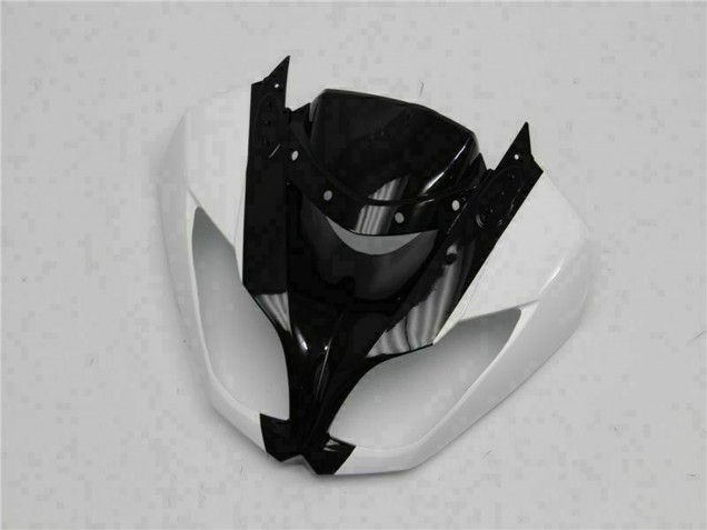 2009-2012 Glossy Black White Kawasaki ZX6R Motorcycle Fairings UK Stores