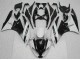 2009-2012 Glossy Black White Kawasaki ZX6R Motorcycle Fairings UK Stores