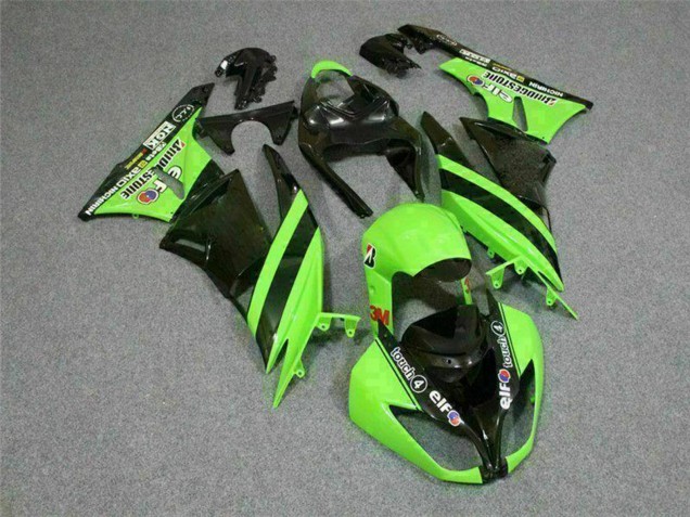 2009-2012 Green Glossy Black Elf Touch4 Bridgestone Kawasaki ZX6R Motorcycle Fairings UK Stores