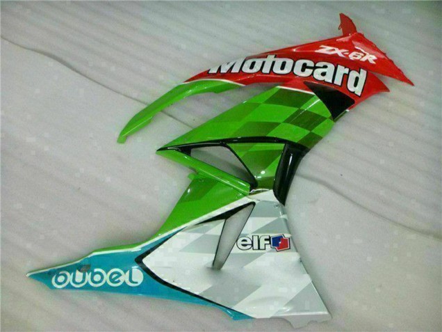 2009-2012 Green White Red Black Blue Motocard Kawasaki ZX6R Motorcycle Fairings UK Stores