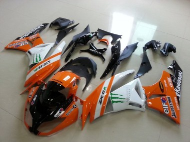 2009-2012 Orange White Glossy Black Green Elf Bridgestone Monster Kawasaki ZX6R Motorcycle Fairings UK Stores