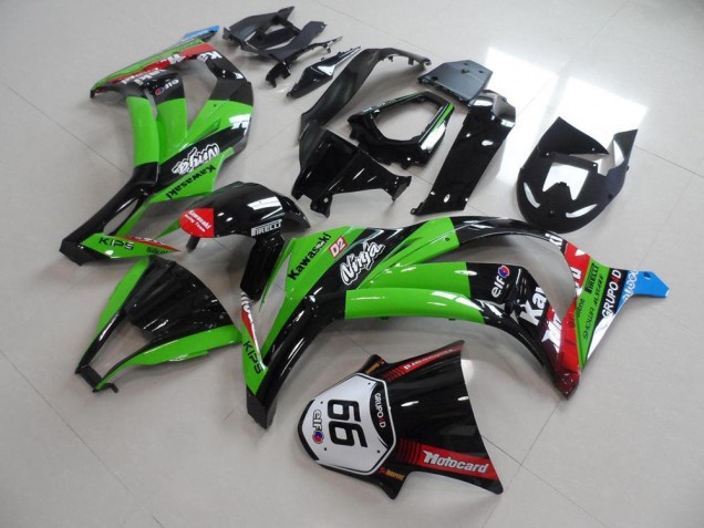 2011-2015 Green Red Glossy Black KIPS Motocard Elf 66 Kawasaki ZX10R Motorcycle Fairings UK Stores