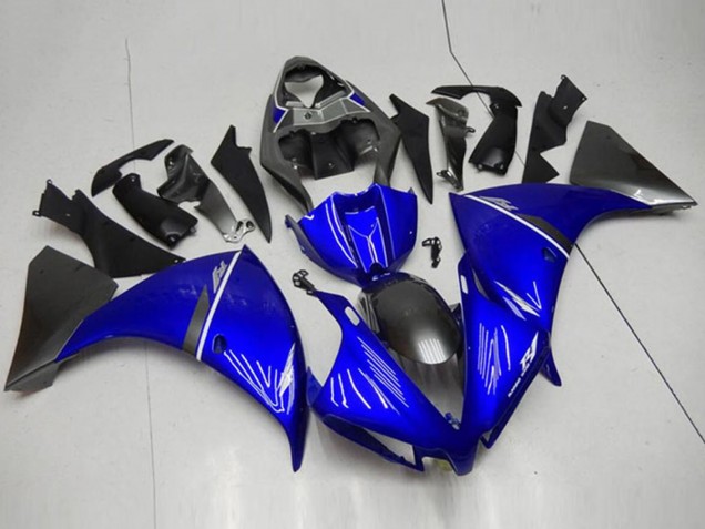 2012-2014 Blue White Glossy Black Yamaha YZF R1 Motorcycle Fairings UK Stores