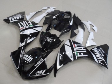 2012-2014 White Black Fiat Yamaha YZF R1 Motorcycle Fairings UK Stores
