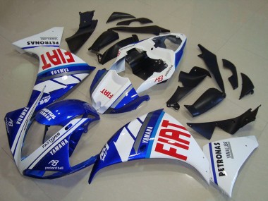 2012-2014 White Blue Red Fiat Yamaha YZF R1 Motorcycle Fairings UK Stores