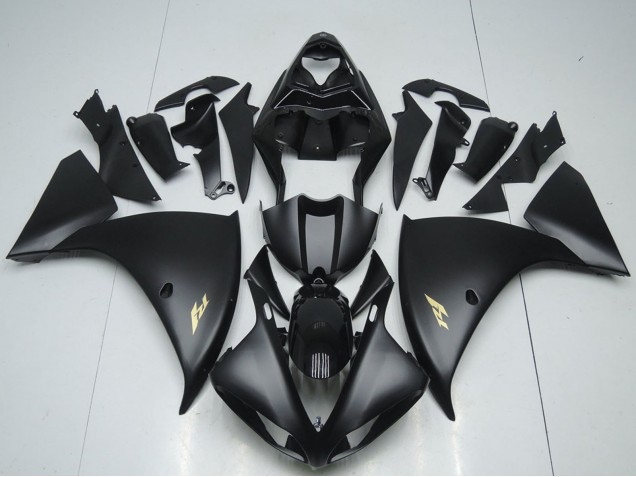 2012-2014 Glossy Black Matte Black Gold Decals Yamaha YZF R1 Motorcycle Fairings UK Stores