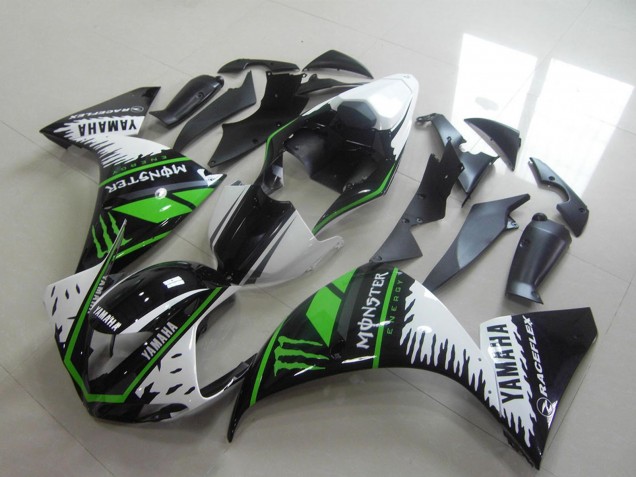 2012-2014 White Black Green Monster Yamaha YZF R1 Motorcycle Fairings UK Stores