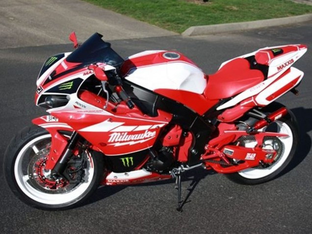 2012-2014 White Red Black Green Milwaukee Maxxis Monster Yamaha YZF R1 Motorcycle Fairings UK Stores