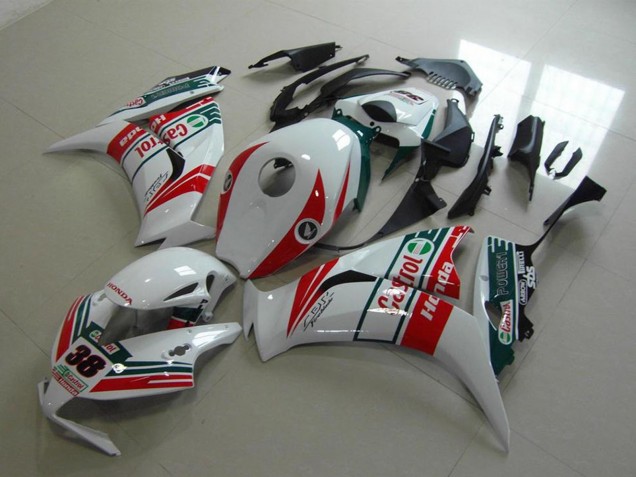 2012-2016 White Red Green Castrol 38 Honda CBR1000RR Motorcycle Fairings UK Stores